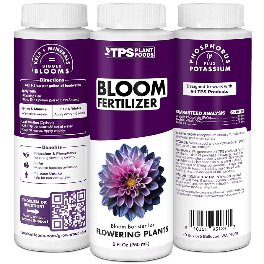 TPS NUTRIENTS Bloom Fertilizer, Concentrated PK Boost, No Nitrogen Bud and  Fruit Booster, Liquid Plant Food 8 oz (250mL) : Patio, Lawn  Garden -  Amazon.com